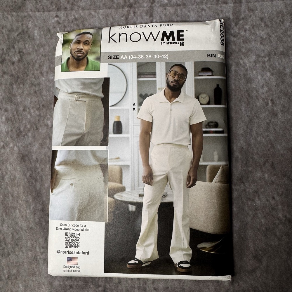 Know Me Pattern ME2035 Men's Mimi G Polo Shirt and Pants AA 34-42 Uncut